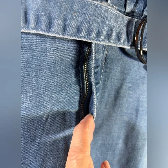 Hayden Los Angeles Denim Ruffle Skirt with Belt Sz S - Picture 4 of 11